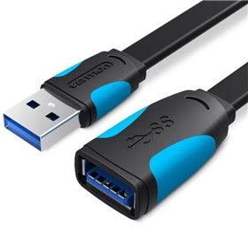 Extensão USB 3.0 Vention VAS-A13-B050, USB Macho - USB Fêmea, 5Gbps, 50cm, Preto e Azul