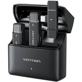 Microfone sem Fios com Clip Vention NCAB0, USB Tipo-C, Inclui Receptor, 2 unidades