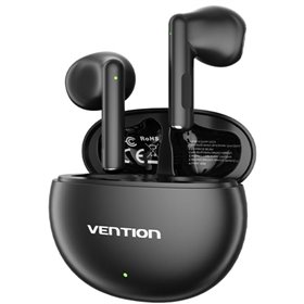 Auriculares Bluetooth Vention ELF 06 NBKB0 com caixa de carregamento, Autonomia 6h, Pretos