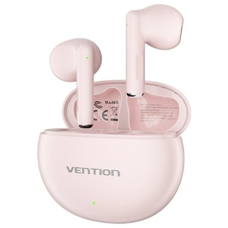 Auriculares Bluetooth Vention ELF 06 NBKP0 com caixa de carregamento, Autonomia 6h, Rosas