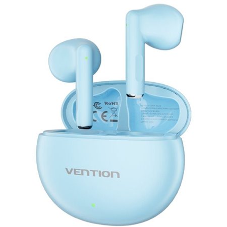 Auriculares Bluetooth Vention ELF 06 NBKS0 com caixa de carregamento, Autonomia 6h, Azuis