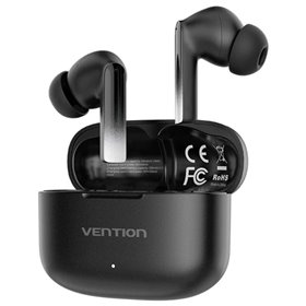 Auriculares Bluetooth Vention ELF E04 NBIB0 com caixa de carregamento, Autonomia 6h, Pretos