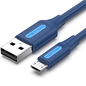 Cabo USB 2.0 Vention COLLH, USB Macho - MicroUSB Macho, Até 60W, 480Mbps, 2m, Azul