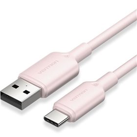 Cabo USB 2.0 Tipo-C Vention CTQPH, USB Tipo-C Macho - USB Macho, Até 60W, 480Mbps, 2m, Rosa