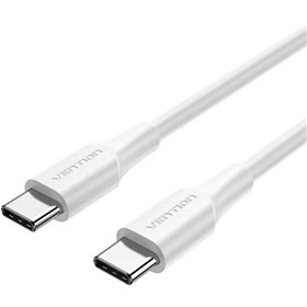 Cabo USB 2.0 Tipo-C 3A Vention TRCWH, USB Tipo-C Macho - USB Tipo-C Macho, Até 60W, 480Mbps, 2m, Branco