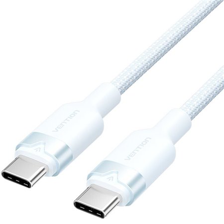 Cabo USB 2.0 Tipo-C 3A Vention TRDSF, USB Tipo-C Macho - USB Tipo-C Macho, Até 60W, 480Mbps, 1m, Azul
