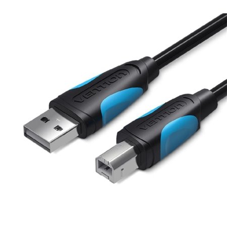Cabo USB 2.0 Impressora Vention VAS-A16-B800, USB Tipo-B Macho - USB Macho, 480Mbps, 8m, Preto