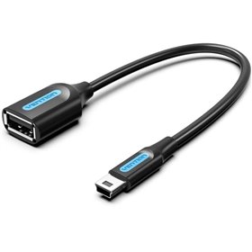 Cabo USB 2.0 Vention CCUBB, USB Mini-B Macho - USB Fêmea, 480Mbps, 15cm, Preto