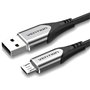 Cabo USB 2.0 Vention COAHC, USB Macho - MicroUSB Macho, Até 60W, 480Mbps, 25cm, Cinza
