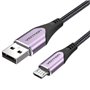 Cabo USB 2.0 Vention COAVH, USB Macho - MicroUSB Macho, Até 60W, 480Mbps, 2m, Purpura