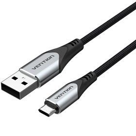 Cabo USB 2.0 Vention COCHH, microUSB Macho - USB Macho, 480Mbps, 2m, Cinza