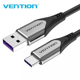 Cabo USB 2.0 USB-C Vention COFHG/ USB-C Macho - USB Macho/ Até 100W/ 480Mbps/ 1.5m/ Cinza