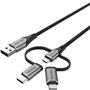 Cabo USB 2.0 Tipo-C Vention CQJHG, USB Macho, USB Tipo-C Macho - MicroUSB Macho - Lightning Macho, 480Mbps, 1.5m, Cinza