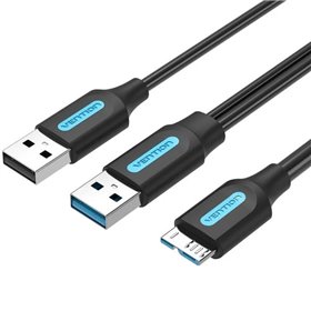 Cabo USB 3.0 Vention CQPBF, USB Macho - MicroUSB Macho, USB 2.0 Macho, 5Gbps, 1m, Preto