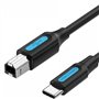 Cabo USB 2.0 Impressora Vention CQUBF, USB Tipo-B Macho - USB Tipo-C Macho, 480Mbps, 1m, Preto