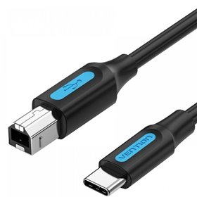 Cabo USB 2.0 Impressora Vention CQUBG, USB Tipo-B Macho - USB Tipo-C Macho, 480Mbps, 1.5m, Preto