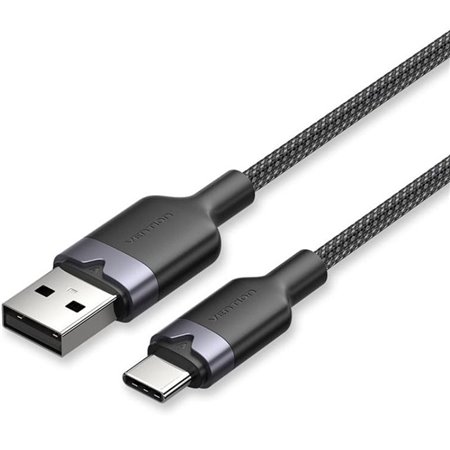 Cabo USB 2.0 Tipo-C Vention CTNBH, USB Tipo-C Macho - USB Macho, Até 60W, 480Mbps, 2m, Preto