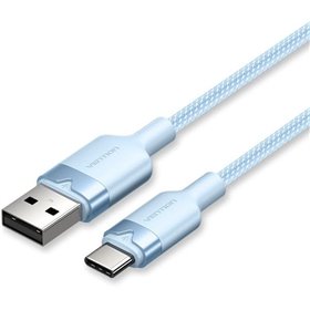 Cabo USB 2.0 Tipo-C Vention CTNLF, USB Tipo-C Macho - USB Macho, Até 60W, 480Mbps, 1m, Azul