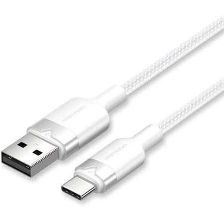 Cabo USB 2.0 Tipo-C Vention CTNWH, USB Tipo-C Macho - USB Macho, Até 60W, 480Mbps, 2m, Branco
