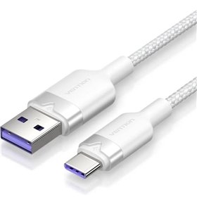 Cabo USB 2.0 Tipo-C Vention CTOWF, USB Tipo-C Macho - USB Macho, Até 100W, 480Mbps, 2m, Branco