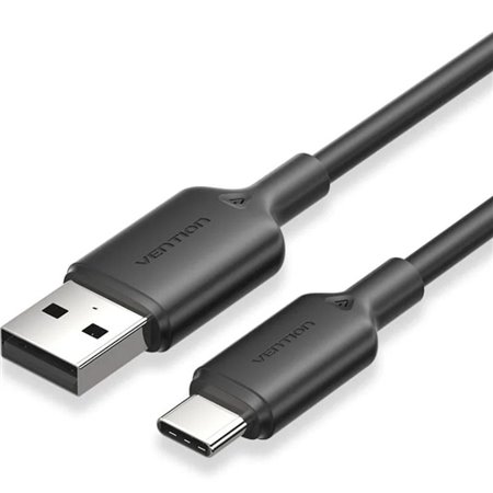 Cabo USB 2.0 Tipo-C Vention CTQBH, USB Tipo-C Macho - USB Macho, Até 60W, 480Mbps, 2m, Preto