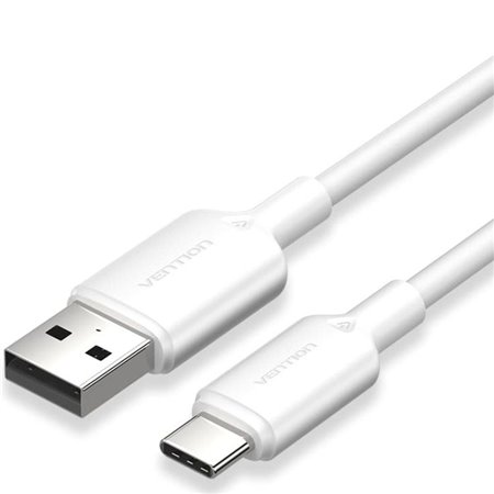 Cabo USB 2.0 Tipo-C Vention CTQWH, USB Tipo-C Macho - USB Macho, Até 60W, 480Mbps, 2m, Branco