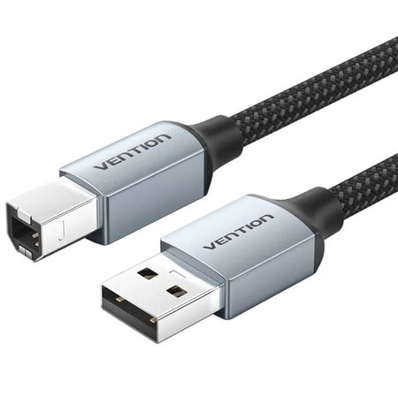 Cabo USB 2.0 Impressora Vention CTTHF, USB Tipo-B Macho - USB Macho, 480Mbps, 1m, Cinza