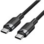 Cabo USB 2.0 Tipo-C 3A Vention TRDBF, USB Tipo-C Macho - USB Tipo-C Macho, Até 60W, 480Mbps, 1m, Preto