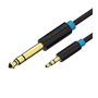 Cabo Stereo Vention BABBG, Jack 6.5 Macho - Jack 3.5 Macho, 1.5m, Preto
