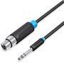 Cabo Stereo Vention BBEBF, Jack 6.5 Macho - XLR Fêmea, 1m, Preto