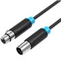 Cabo Stereo Vention BBFBL, XLR Macho - XLR Fêmea, 10m, Preto