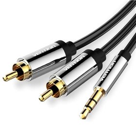 Cabo Stereo Vention BCFBD, Jack 3.5 Macho - 2x RCA Macho, 50cm, Preto