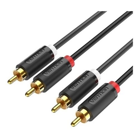 Cabo Stereo Vention BCMBG, 2x RCA Macho - 2x RCA Macho, 1.5m, Preto
