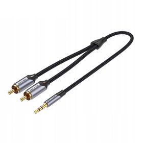 Cabo Stereo Vention BCNBJ, Jack 3.5 Macho - 2x RCA Macho, 5m, Cinza