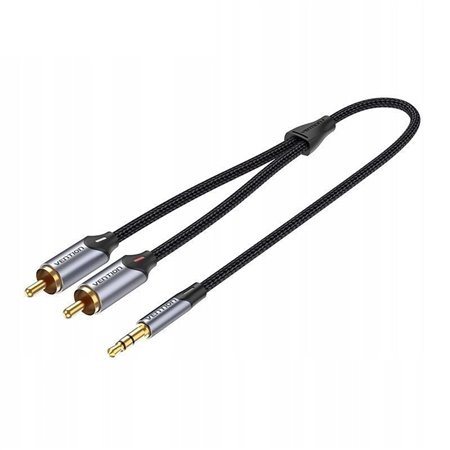 Cabo Stereo Vention BCNBJ, Jack 3.5 Macho - 2x RCA Macho, 5m, Cinza