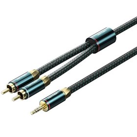 Cabo Audio Vention BCSGF, 2x RCA Macho - Jack 3.5 Macho, 1m, Verde e Preto