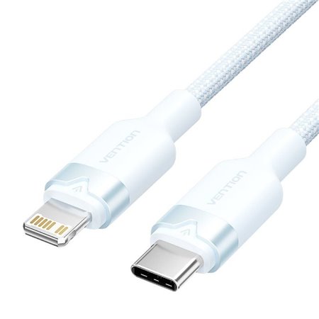 Cabo USB Tipo-C Lightning Vention LALSF, USB Tipo-C Macho - Lightning Macho, 27W, 480Mbps, 1m, Azul